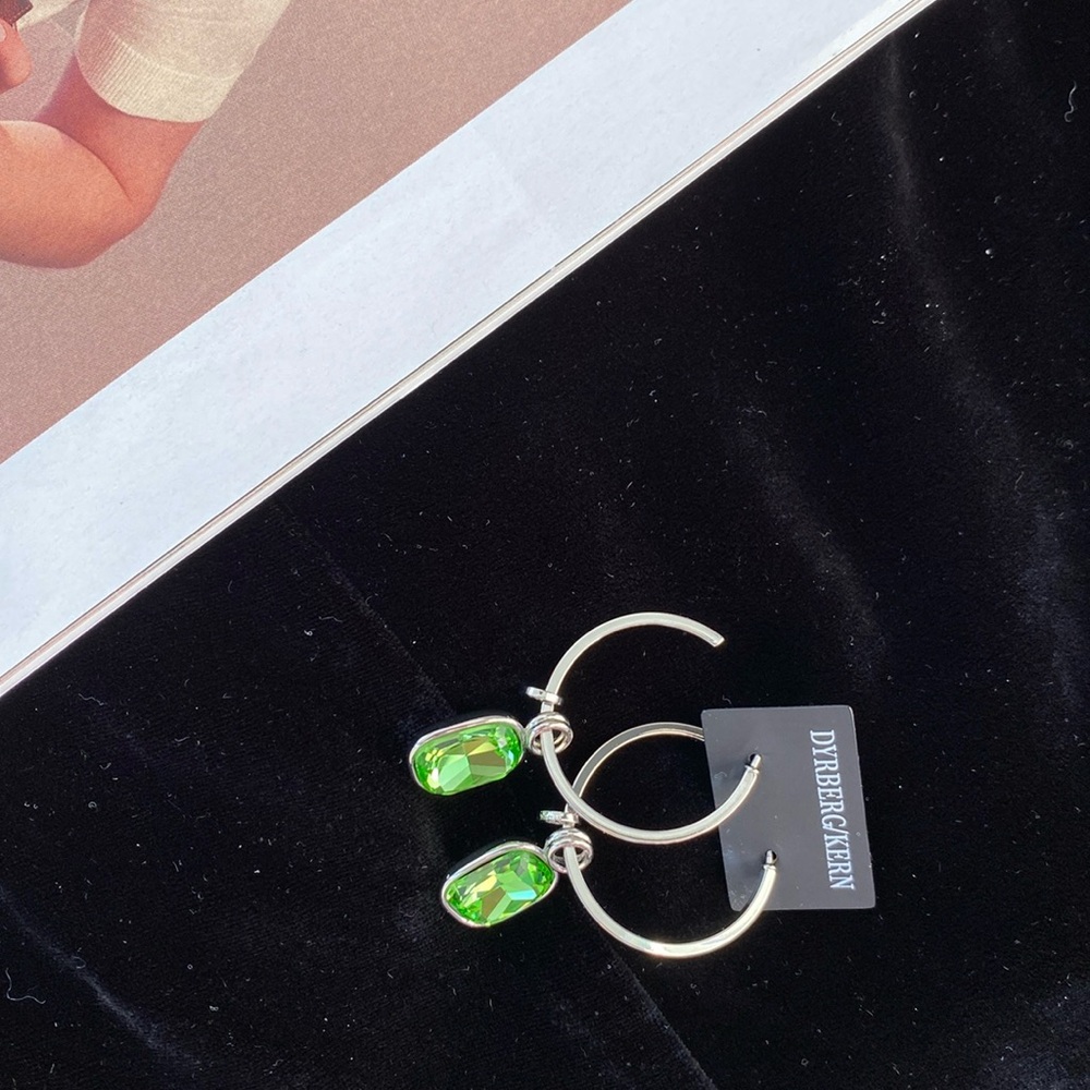 Dyrberg Kern Swarovski Crystal Hoop Earrings -Black Friday Sale-only1 - Picture 3 of 5